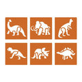 Poch 6 Pochoirs Plast Lav Côté 145cm Animaux Préhistoriq