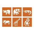 Poch 6 Pochoirs Plast Lav Côté 145cm Animaux Jungle