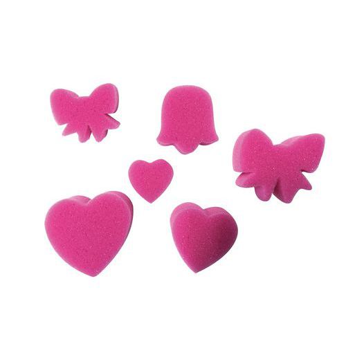 Sachet éponges noël, étoiles, lunes, coeurs, papillons (18 p