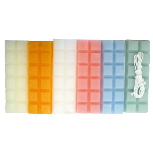 Paquet 6 Plaques Bougies À Modeler Teintes Pastels Assorties