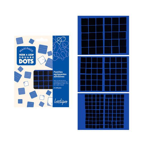 Maxi pack pastilles agrippantes adhésives carrées noires - Loolipo