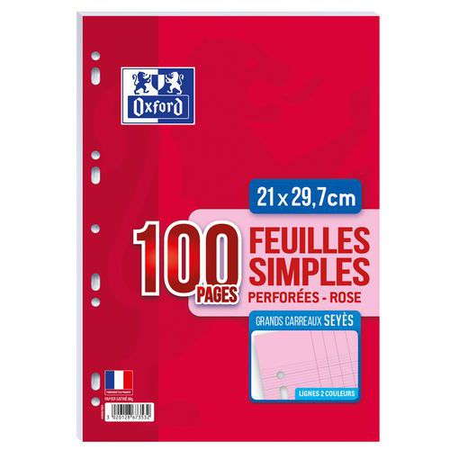 Etui 50 feuilles 100p A4 Seyès 80g rose