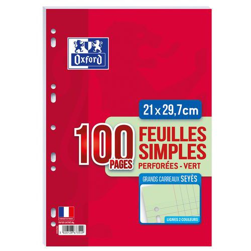 Etui 50 feuilles 100p A4 Seyès 80g vert