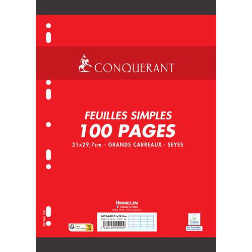Etui 50 feuillets 100p A4 Seyès 90g blanc
