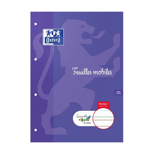 Feuilles Mobiles Serpodile Perforées A4 100pages Ligné 7mm