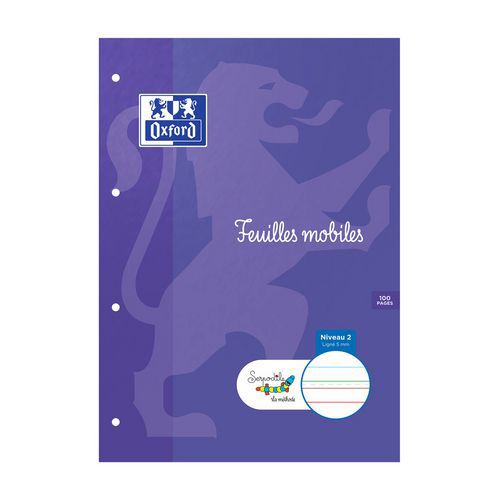 Feuilles Mobiles Serpodile Perforées A4 100 Pages Ligné 5mm