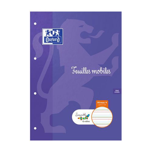 Feuilles mobiles serpodile perforées a4 100 pages ligné 2mm