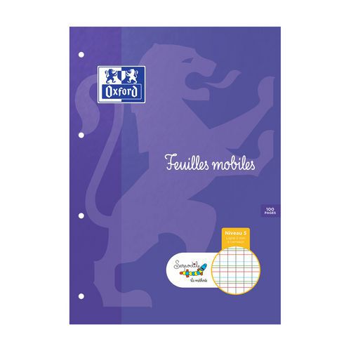 Feuilles mobiles perforées pour DYS A4 100 pages - Oxford