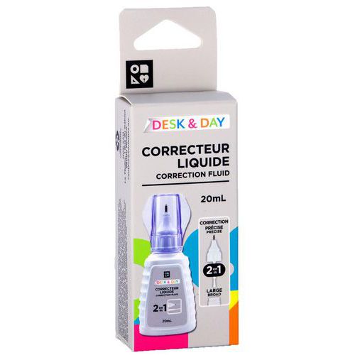 Correcteur liquide 2 en 1 20 ml - Desk & Day
