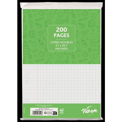 Etui 50 copies doubles 200 pages 90g A4 perforées seyes - Pichon