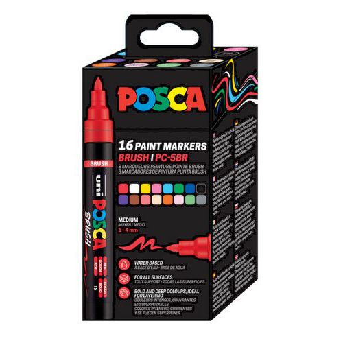 Set 16 Marqueurs Brush Couleurs Assorties