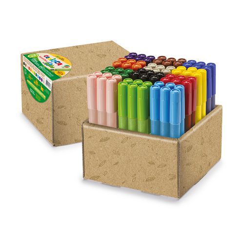 Lot de 72 Schoolpack 72 feutres pointe extra large couleurs assorties - Carioca