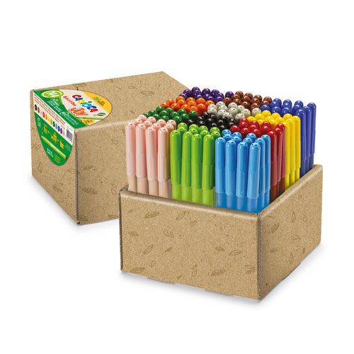 Schoolpack de 144 feutres pointe moyenne couleurs assorties - Carioca