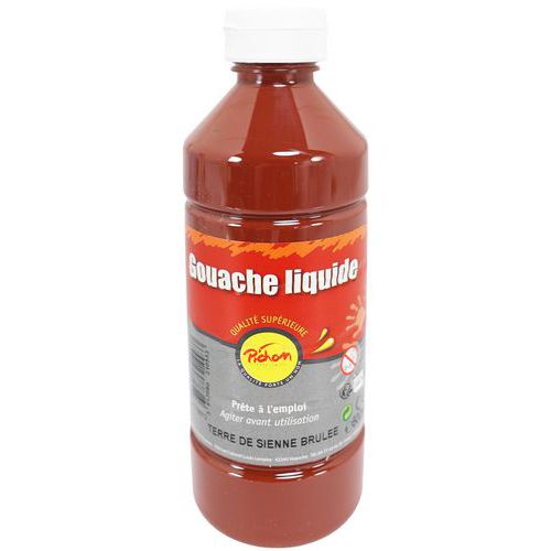 Flacon Gouache Liquide 500ml Pichon Bec Verseur - Sienne Brûlée