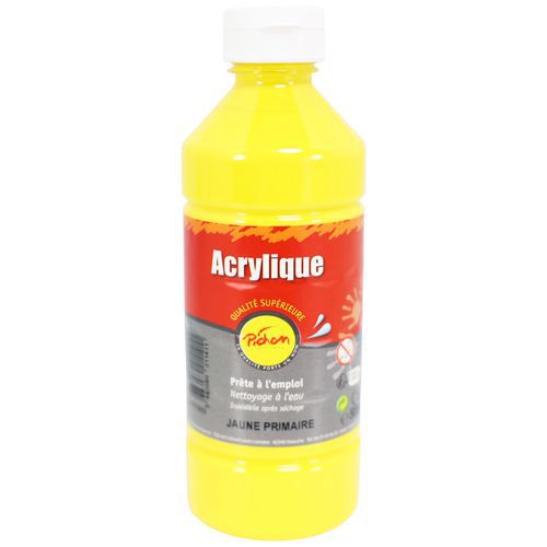 Flacon 500 Ml Gouache Acrylique Pichon - Jaune Primaire