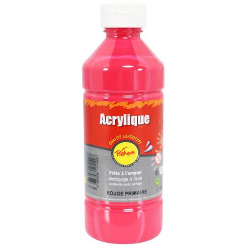 Flacon 500 ml gouache acrylique pichon - magenta (rouge primaire)
