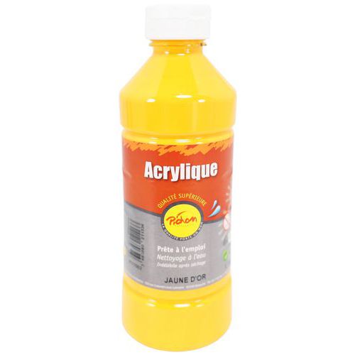 Flacon 500 ml gouache acrylique pichon - jaune d'or