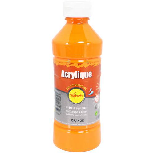 Flacon 500 ml gouache acrylique pichon - orange