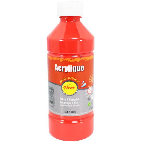 Flacon 500 ml gouache acrylique pichon - carmin