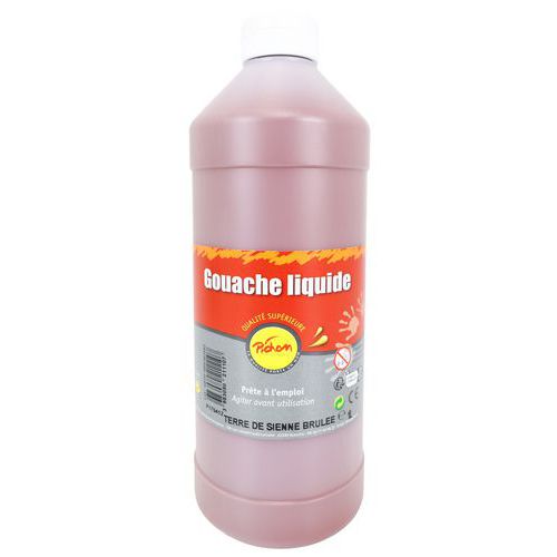 Flacon 1L gouache pichon bec verseur - sienne brulée