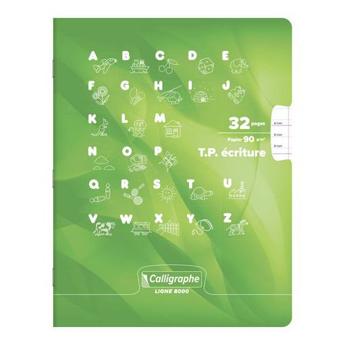 Cahier Matern Calligraphe 32p 17x22 90g Uni Doubl Lig 4mm