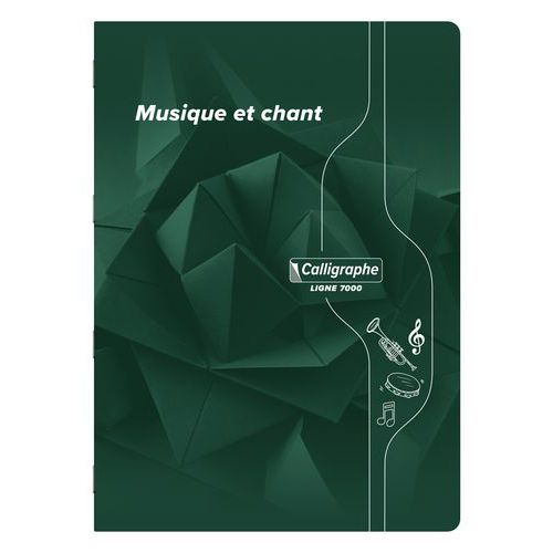 Cahier musique 48 pages, format A4, réglure mixte
