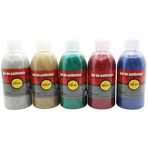 Assortiment 5 Flacons 250ml Gel Pailleté Pichon