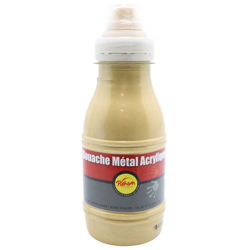 Flacon 250 ml gouache métal acrylique pichon - or