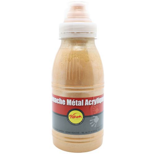 Flacon 250ml gouache métal acrylique pichon - or antique