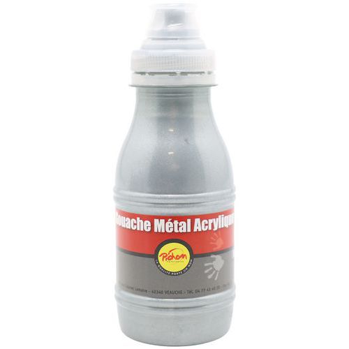 Flacon 250 Ml Gouache Métal Acrylique Pichon - Étain