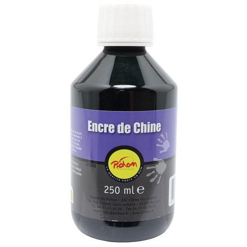 Flacon 250 ml encre de chine noire - Pichon
