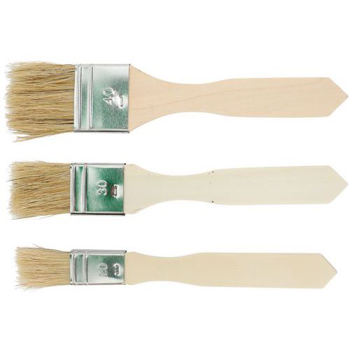 Lot de 3 brosses plates, manches plats