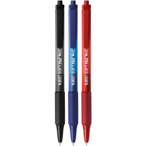 Stylo bille pointe moyenne rétractable “Soft Feel” - Bic