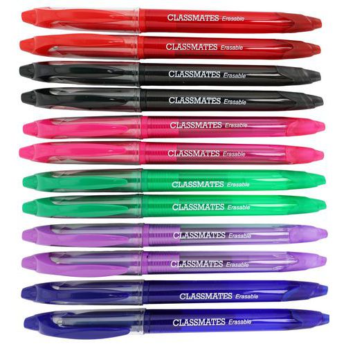 Stylo roller effaçable - Assortiment de 6 couleurs - Classmates
