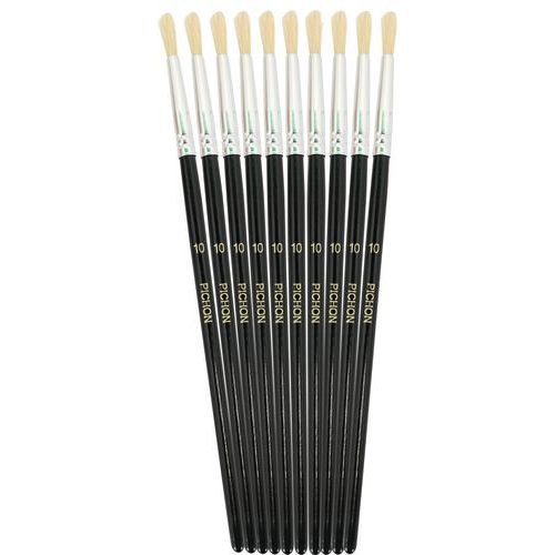 Sachet 10 brosses rondes soie n°10 - Pichon
