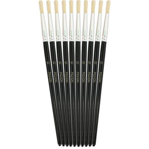 Sachet 10 brosses rondes soie n°12 - Pichon
