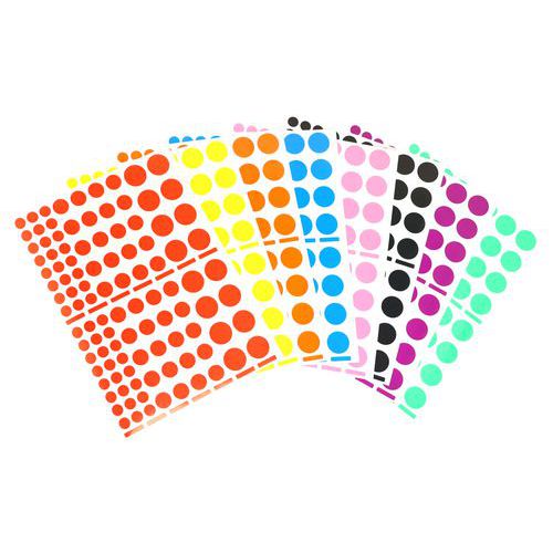 Pochette 40 Feuilles Gommettes - Rondes De Différents Diamèt