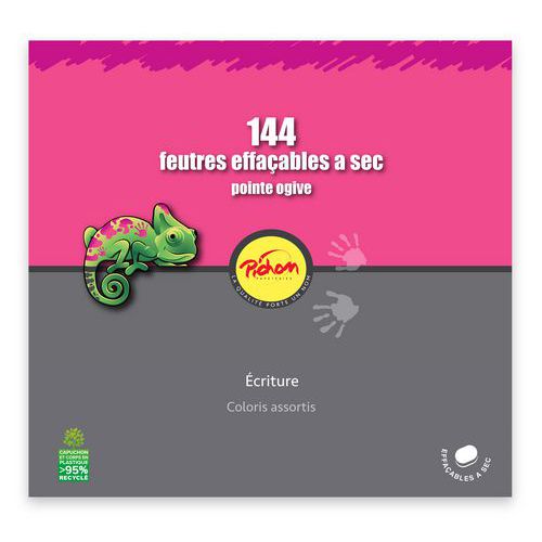 Classpack 144 feutres effaçables à sec pointe moyenne ogive - Pichon