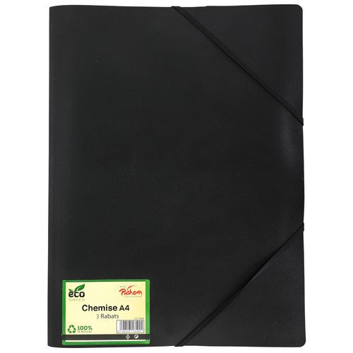 Chemise polypropylène recyclé élastique et rabats A4 4/10e - Pichon