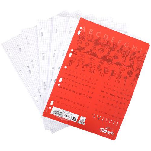 Etui 100 feuillets recharge classeurs A4 5x5 blanc - Pichon