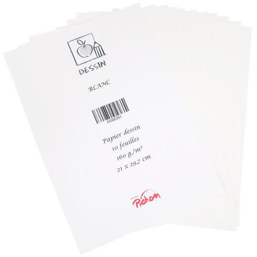 Pochette De 10 Feuilles Dessin 160g A4