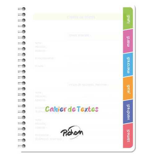 Cahier De Texte Pp Hélicoïdal 90 G 17x22 Cm 124 Pages