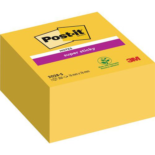 Bloc 350 Feuilles 76x76 Mm Jaune Super Sticky