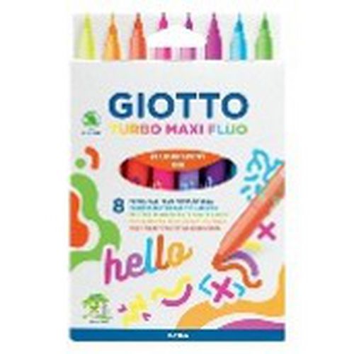 Etui de 8 feutres fluos pointe extra large turbo maxi - Giotto