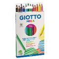 Etui 12 Crayons De Couleurs Giotto Méga Mine Ø 55 Mm