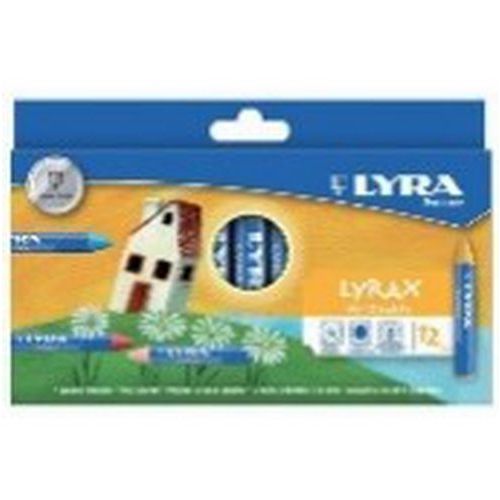 Boîte 12 Craies Cire Triangul Ø14mm L9cm Lyra