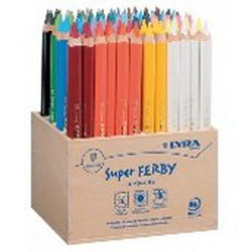 Lot 96 crayons super ferby 24 couleurs 18cm Ø mine 6,25 mm - Lyra