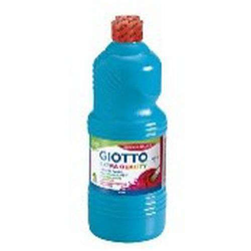 Flacon 1l Gouache Liquide Giotto Bouchon Doseur - Bleu Primaire (cyan)