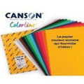 Main 25 feuilles colorline 50x65 150g 12 couleurs assorties - Canson