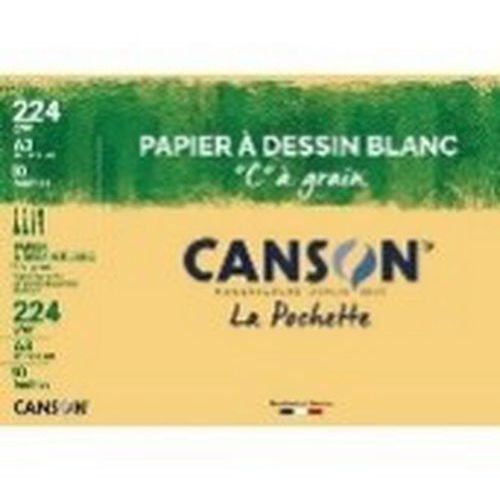 Pochette 10 Feuilles Dessin Blanc C À Grain A3 224g